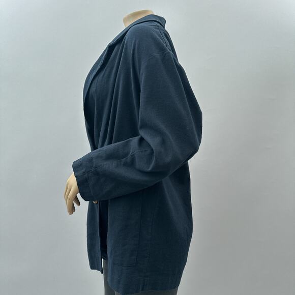 Anthropologie Amadi Kayne Double Breasted Blazer Navy Blue Women's Size Small - Picture 8 of 16